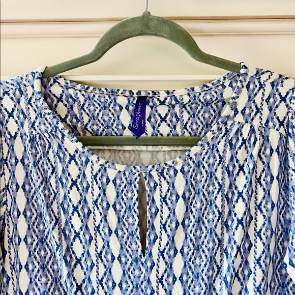 Seráphine Small Geometric Vertical Diamond Print Empire Waist Maternity Dress - Picture 5 of 14